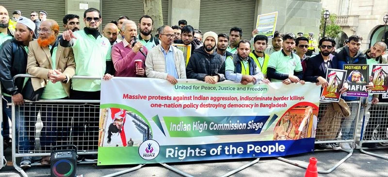 লন্ডনে ‘রাইটস অব দ্যা পিপল’র ভারতীয় হাইকমিশন ঘেরাও কর্মসূচী