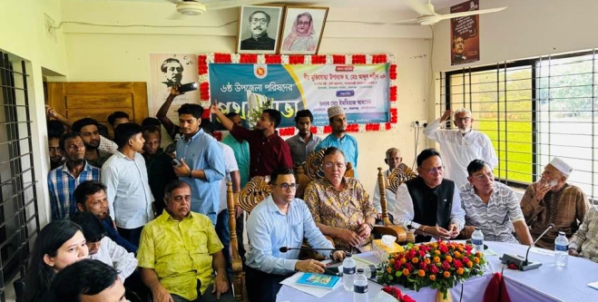 কমলগঞ্জে নবনির্বাচিত উপজেলা চেয়ারম্যানদের দায়িত্ব গ্রহণ
