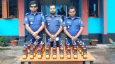 জৈন্তাপুরে পুলিশের অভিযানে ভারতীয় মদ ও চিনি আটক