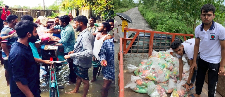 সিলেট ল’ কলেজ ছাত্র কল্যাণ পরিষদের ত্রাণ বিতরণ