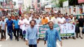 হাসিনার বিচারের দাবিতে সিলেট জেলা স্বেচ্ছাসেবক দলের বিক্ষোভ