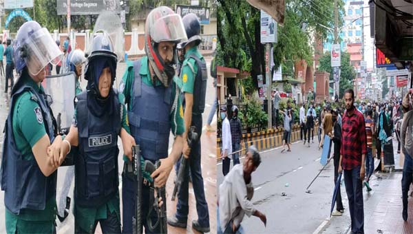 সিলেটে শিক্ষার্থীদের সাথে পুলিশের ধা’ও’য়া পাল্টা ধা’ও’য়া