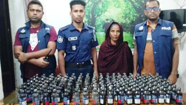 গোয়াইনঘাটে ১৫০ বোতল ফেনসিডিলসহ নারী গ্রেফতার