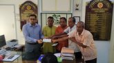 কমলগঞ্জে মন্দির সংস্কার ও সনাতন ধর্মাবলম্বীদের মাঝে চেক বিতরন