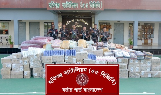 মাধবপুরে শাড়ি-কসমেটিকসসহ ৩ কোটি টাকার ভারতীয় পণ্য জব্দ