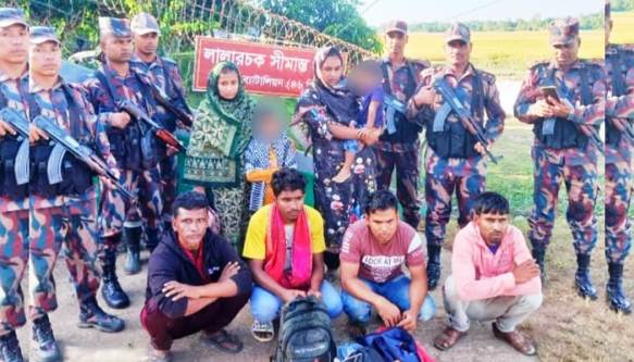 কুলাউড়ায় মানব পাচারকারীর বাড়ি থেকে শিশুসহ ৮ নারী-পুরুষ আটক