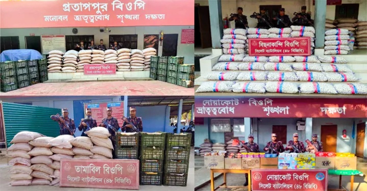 সিলেটে ৫৩ লাখ টাকার ভারতীয় পণ্য জব্দ