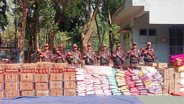 সুনামগঞ্জ সীমান্তে কোটি টাকার চোরাচালানের মালামাল জব্দ