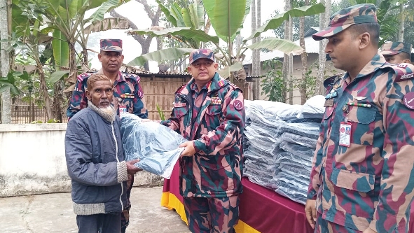 কমলগঞ্জে শীতার্ত মানুষের পাশে বিজিবি