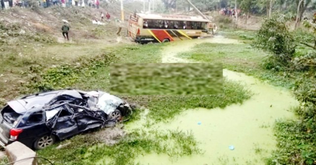 সিলেট-ঢাকা মহাসড়কে বাস-প্রাইভেট কার সংঘর্ষে আহত ২৫