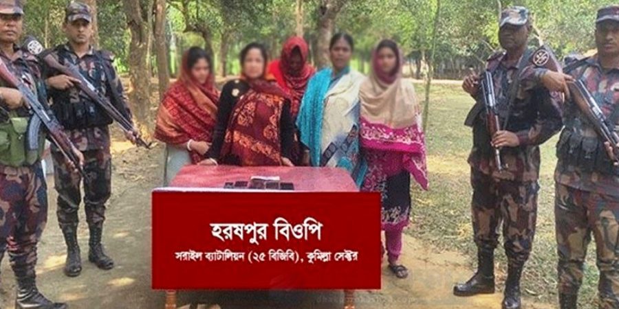 মাধবপুর সীমান্তে ভারতীয় নাগরিকসহ ৫ নারী আটক