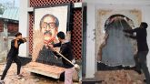 কুলাউড়ায় গুঁড়িয়ে দেওয়া হলো বঙ্গবন্ধুর ম্যুরাল