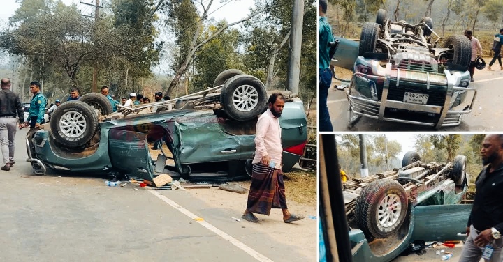 সিলেটে দূর্ঘটনার কবলে জেলা পরিষদ কর্মকর্তার গাড়ি, আহত ১
