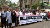 লামাকাজি সেতুর টোল আদায় বন্ধের দাবীতে সুনামগঞ্জ সমিতির মানববন্ধন