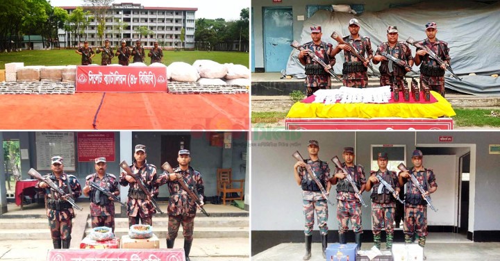 সিলেট সীমান্তে ১ কোটি ৪৩ লাখ টাকার চোরাই পণ্য আটক