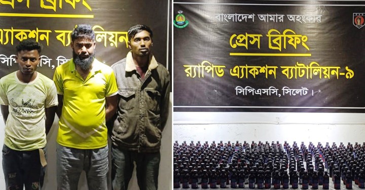 সিলেটে ৩৮৮ বোতল ফেনসিডিলসহ গ্রেফতার ৩