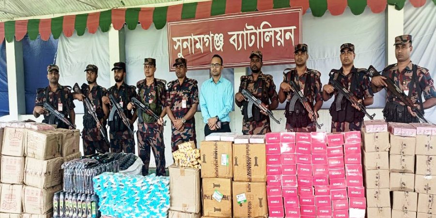 সুনামগঞ্জে ৪০ লাখ টাকার ভারতীয় কসমেটিক জব্দ