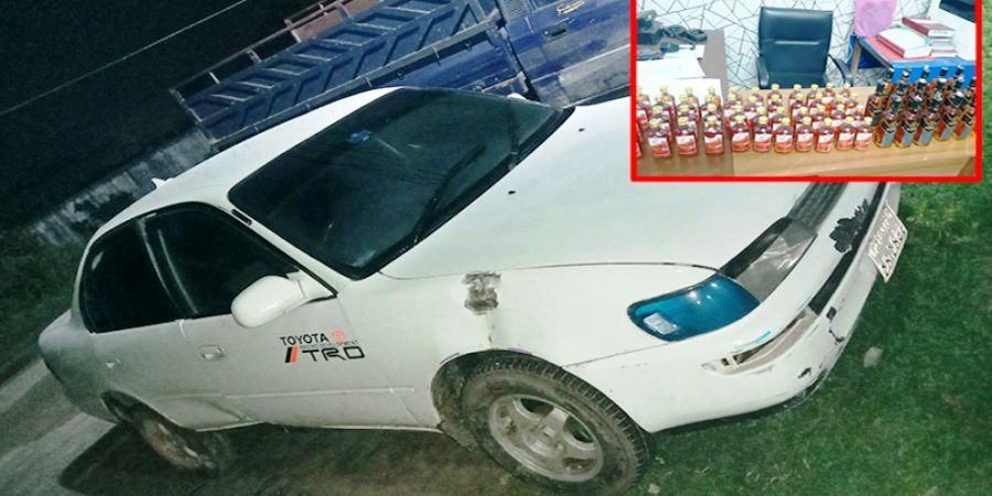 সিলেটে ৬২ বোতল বিদেশী মদ সহ প্রাইভেট কার জব্দ