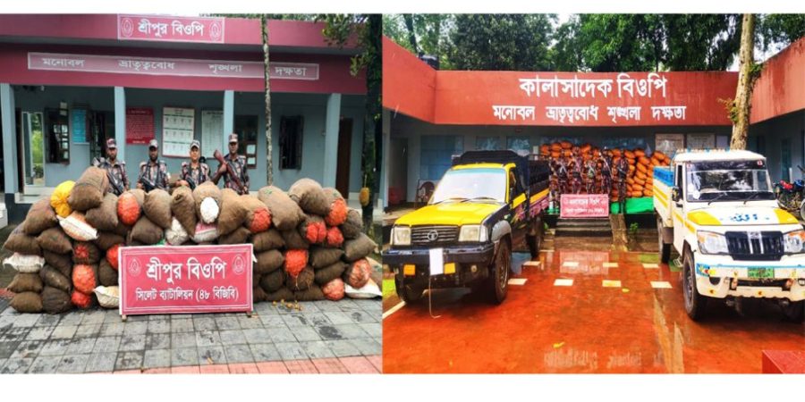 সিলেটে ১ কোটি ২৮ লাখ টাকার ভারতীয় চোরাই পণ্য আটক