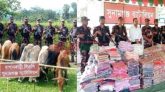 সুনামগঞ্জে কোটি টাকার ভারতীয় শাড়ি জব্দ, গরু আটক