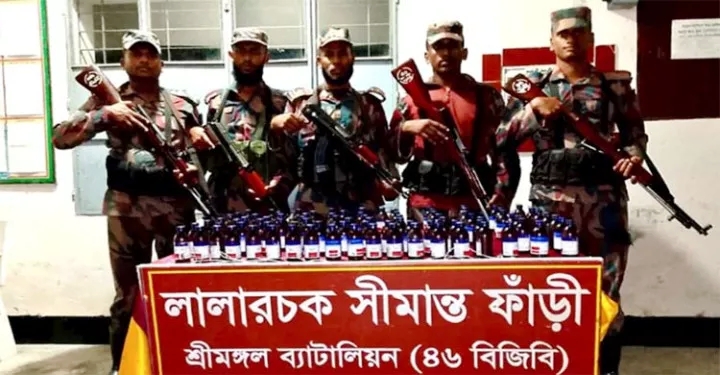 মৌলভীবাজারে বিপুল পরিমাণ বিদেশি মদ জব্দ