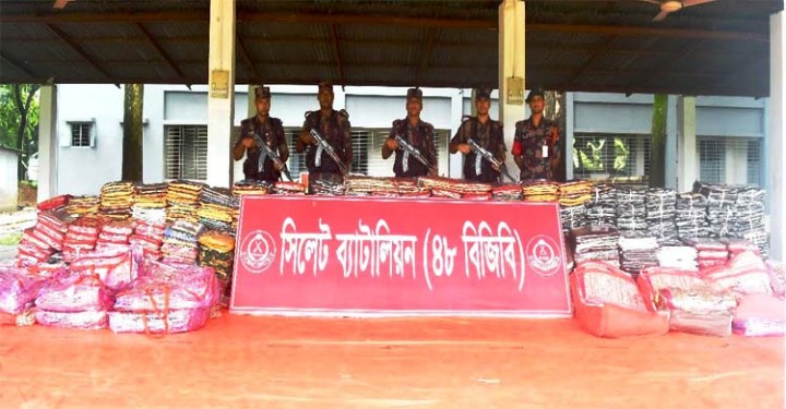 সিলেটে পৌনে ২ কোটি টাকার ভারতীয় চোরাই পণ্য জব্দ