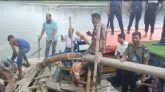 জাফলংয়ে টাস্কফোর্সের অভিযান, ২০ নৌকা ও ৫ ড্রেজার মেশিন ধ্বংস