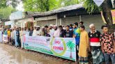 সড়ক সংস্কারের দাবিতে বিয়ানীবাজারে জমিয়তের মানববন্ধন