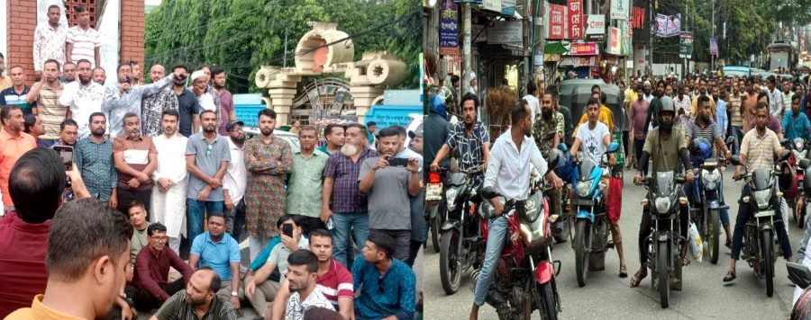 জুলাই যোদ্ধা স্বেচ্ছাসেবকদল নেতা সেলিমকে লাঞ্চিত করায় সিলেটে মিছিল