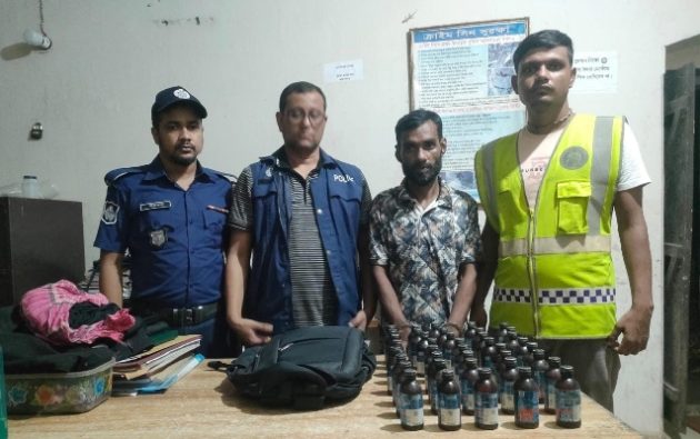 কমলগঞ্জে ৪০ বোতল ফেন্সিডিলসহ ১ জন আটক