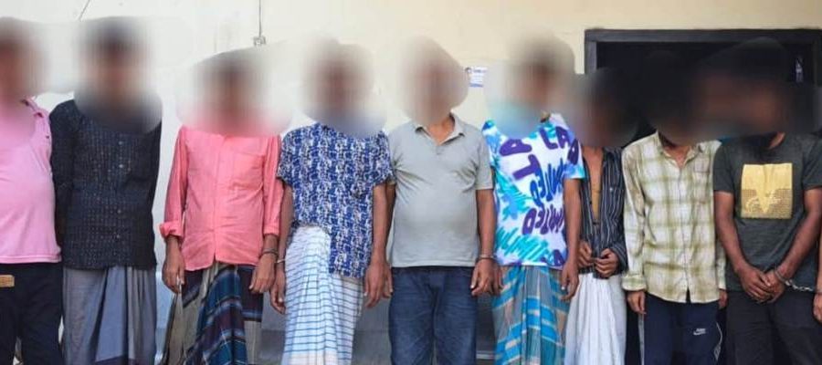 সিলেটে ‘নানীর বাড়ি’ থেকে ১০ জুয়াড়ী গ্রেফতার