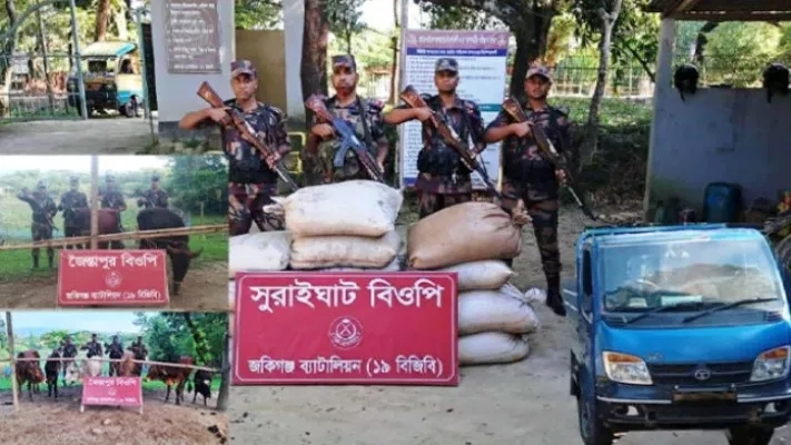 সিলেট সীমান্তে ২৮ লাখ টাকার ভারতীয় চোরাই পণ্য জব্দ