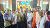 শারদীয় দুর্গোৎসবে পূজামণ্ডপ পরিদর্শনে সিলেট জেলা প্রেসক্লাব নেতারা