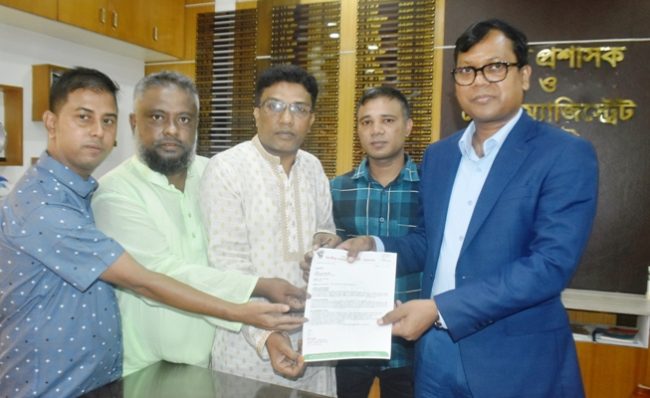৭দফা দাবীতে জাগপা সিলেট মহানগরের স্মারকলিপি প্রদান