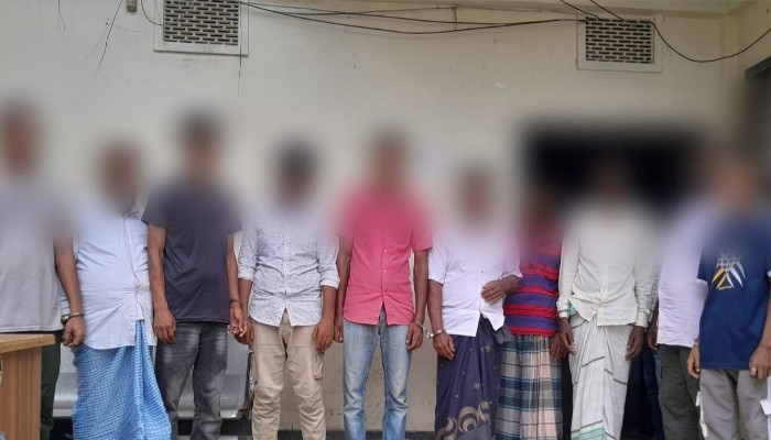 সিলেটে জুয়ার আসর থেকে ১০ জন গ্রেপ্তার