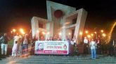 সালমান শাহ’র হত্যাকারীদের দ্রুত গ্রেপ্তারের দাবীতে সিলেটে মশাল বিক্ষোভ