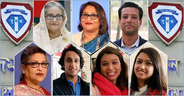 শেখ পরিবারের দুর্নীতি, দুদকের ডজনখানেক মামলা