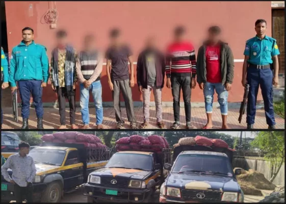 সিলেটে ১০ লাখ টাকার অবৈধ ভারতীয় পেঁয়াজ জব্দ, আটক ৬