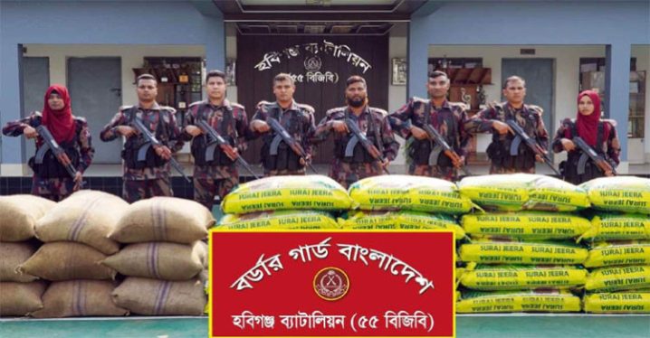 হবিগঞ্জে বিপুল পরিমাণ ভারতীয় কসমেটিক্স ও জিরা জব্দ