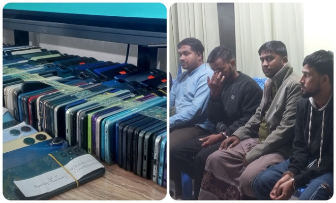 সিলেটে ৪২২টি চোরাই মোবাইল ফোন উদ্ধার, গ্রেপ্তার ৪