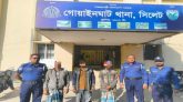 গোয়াইনঘাটে তিন ট্রাক অবৈধ বালু জব্দ, আটক ৩
