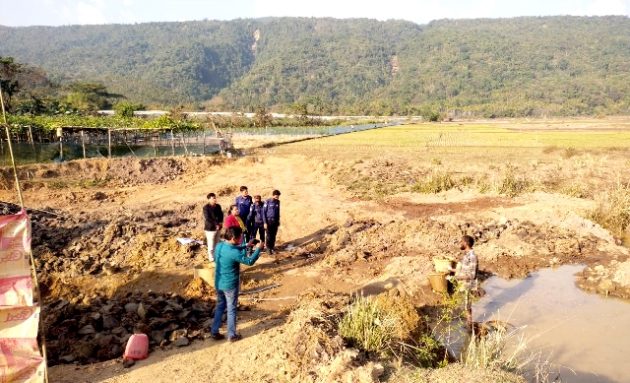 জৈন্তাপুরে মাটি কেটে পাথর উত্তোলনের চেষ্টা, জরিমানা