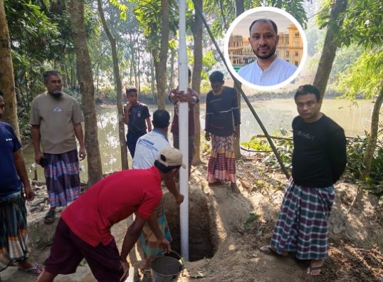 মৌলভীবাজারের বাউরঘড়িয়ায় প্রবাসীর অর্থায়নে ল্যামপোস্ট স্থাপন