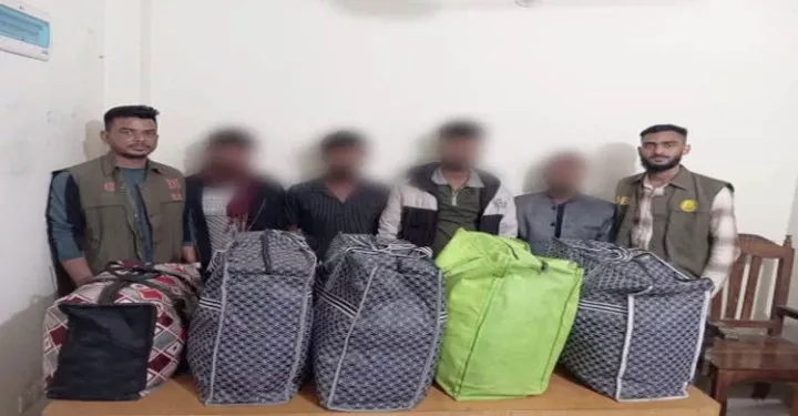 সিলেটে বিপুল পরিমাণ ভারতীয় অবৈধ পণ্যসহ ৪ যুবক আটক
