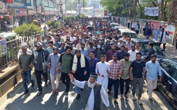 সিলেট নগরীতে দাঁড়িপাল্লার সমর্থনে শিবিরের প্রচারমিছিল