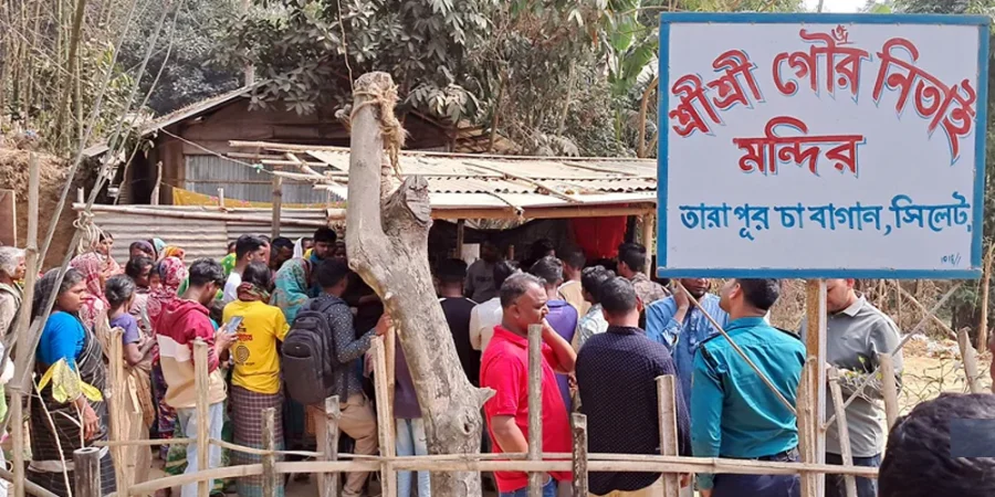 সিলেটে তারাপুর চা বাগানের অস্থায়ী মন্দিরে আগুন