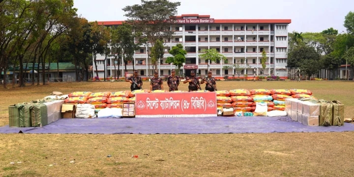 সিলেট সীমান্তে আড়াই কোটি টাকার ভারতীয় চোরাচালান পণ্য জব্দ