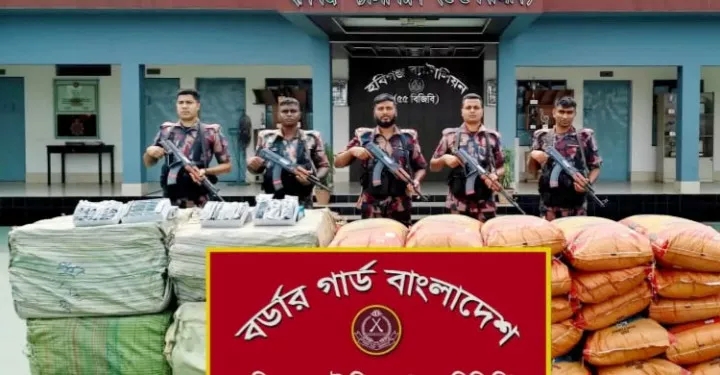 হবিগঞ্জে বালুর নিচে মিললো ১ কোটি ৫৫ লাখ টাকার চোরাচালানী পণ্য