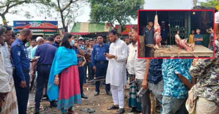 জৈন্তাপুরে মরা গরুর মাংস বিক্রির দায়ে দোকান সিলগালা