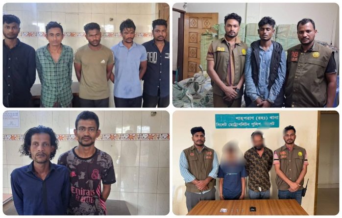 সিলেটে একদিনে ৮ ছিনতাইকারীসহ ৭০ জন গ্রেপ্তার